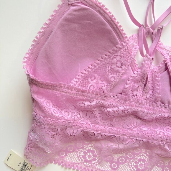 NWT Aerie Joy Lace Padded Longline Bralette Violet Willow Size XL NEW - Picture 10 of 12